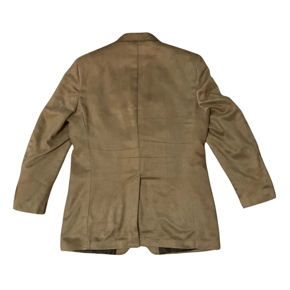 Lauren Ralph Lauren Sport Coat Mens 42L Tan Brown Faux Suede Blazer Jacket